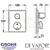 Grohe Eurodisc SE Self-Closing Shower Thermostat Dimensions